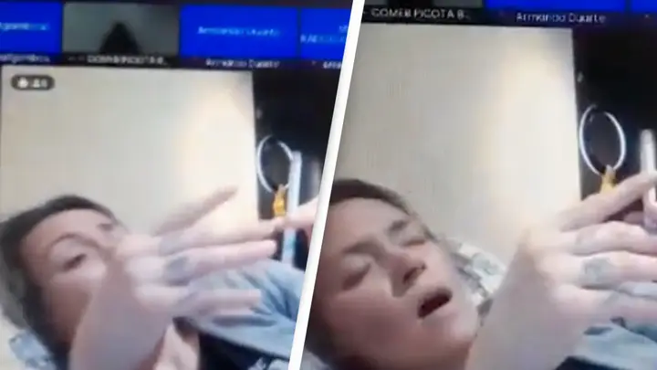 Jueza colombiana pillada en reunión de Zoom fumando en la cama y en ropa interior