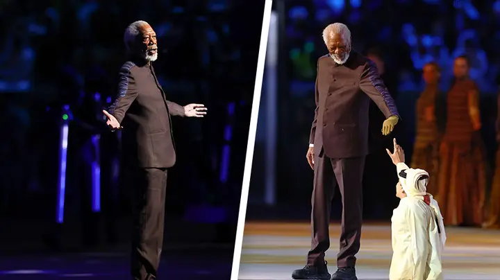 La razón por la que Morgan Freeman usó un guante en la ceremonia de inauguración de Qatar 2022