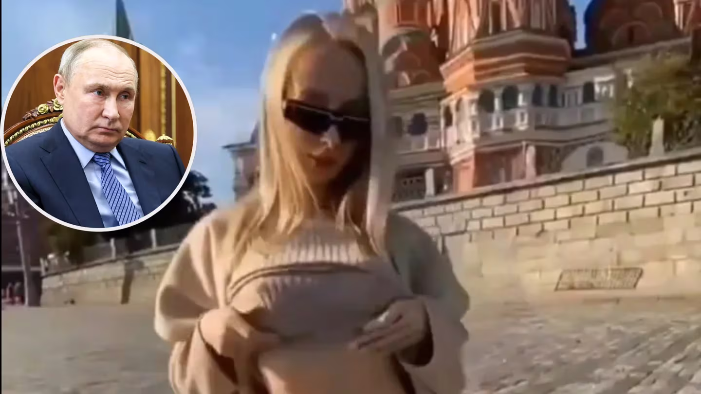 Rusia ordenó la captura de la estrella ucraniana de OnlyFans que posó en topless en la Plaza Roja