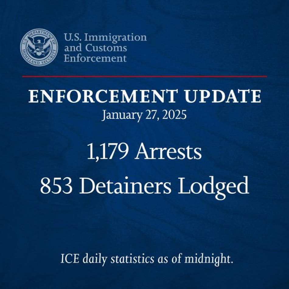ICE realiza cerca de 1.200 arrestos en un día