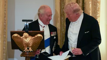 El Rey Carlos III llamó a renovar la alianza con EEUU durante la cena de Estado ofrecida por Trump en la Casa Blanca