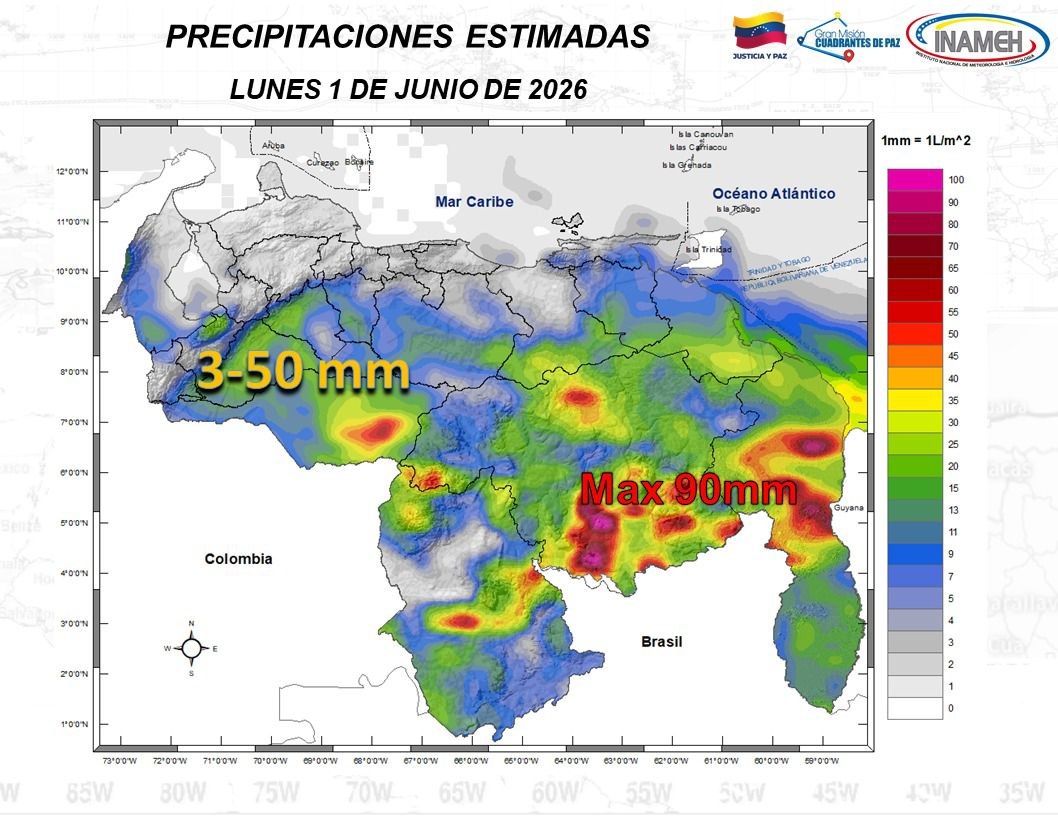 Junio inicia con lluvias en múltiples regiones de Venezuela