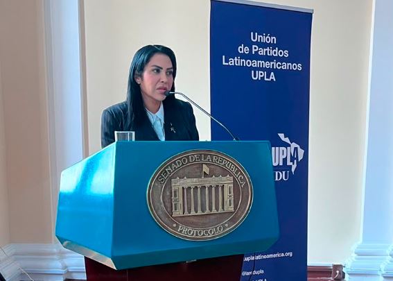 Delsa Solórzano alzó la voz en el Congreso de Colombia por los presos políticos en Venezuela (VIDEO)