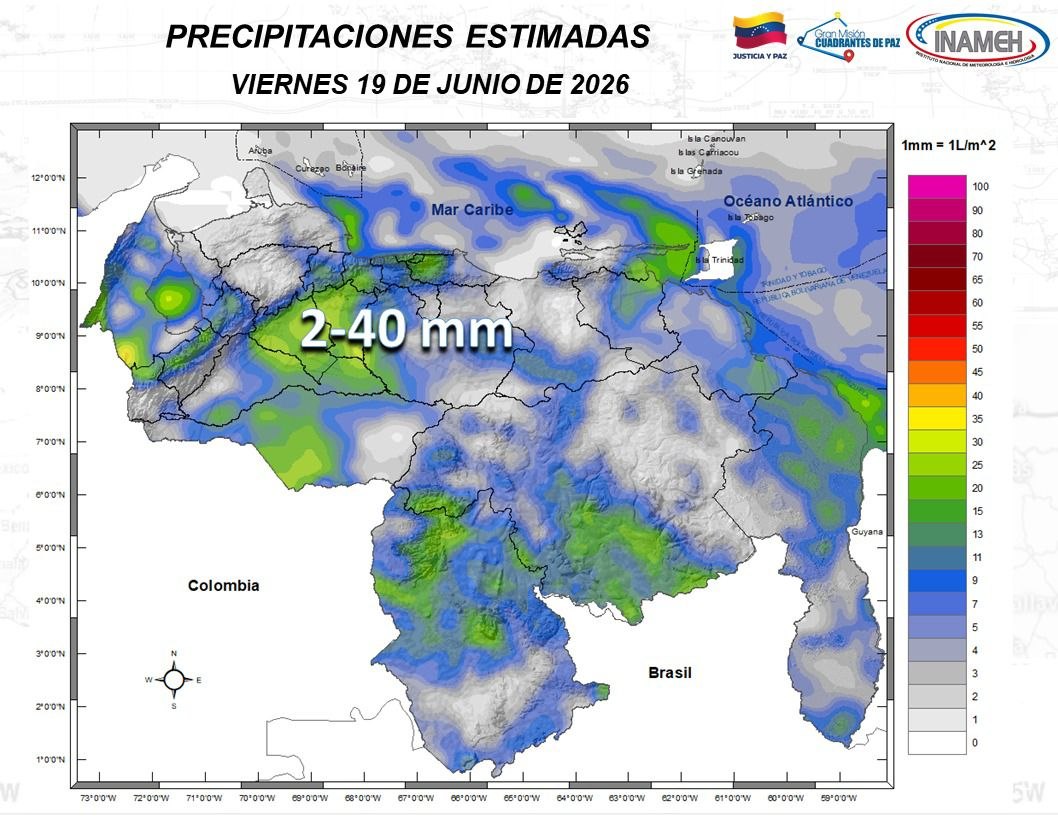Se prevén fuertes lluvias en varios estados de Venezuela por paso de onda tropical este #19Jun
