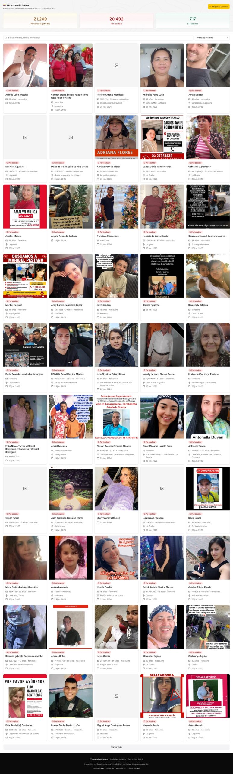 Venezuela te busca: así intentan los venezolanos dar con sus familiares desaparecidos en el terremoto
