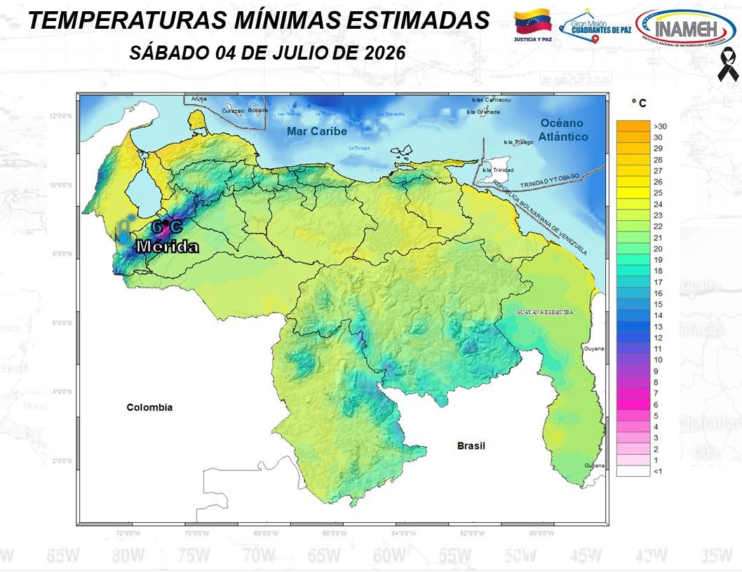 Así estará el clima en Venezuela este #4Jul, según Inameh