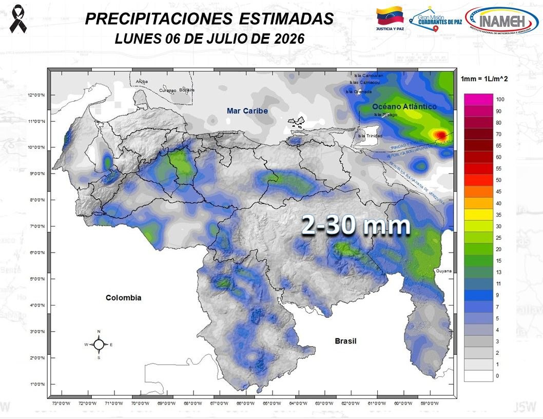 Inameh prevé fuertes marejadas en algunas costas de Venezuela este #6Jul