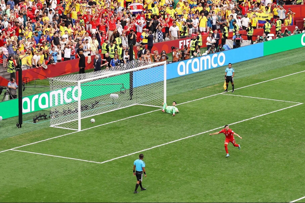 Switzerland hold nerve in penalty shootout to sink Colombia and reach World Cup quarter-finals