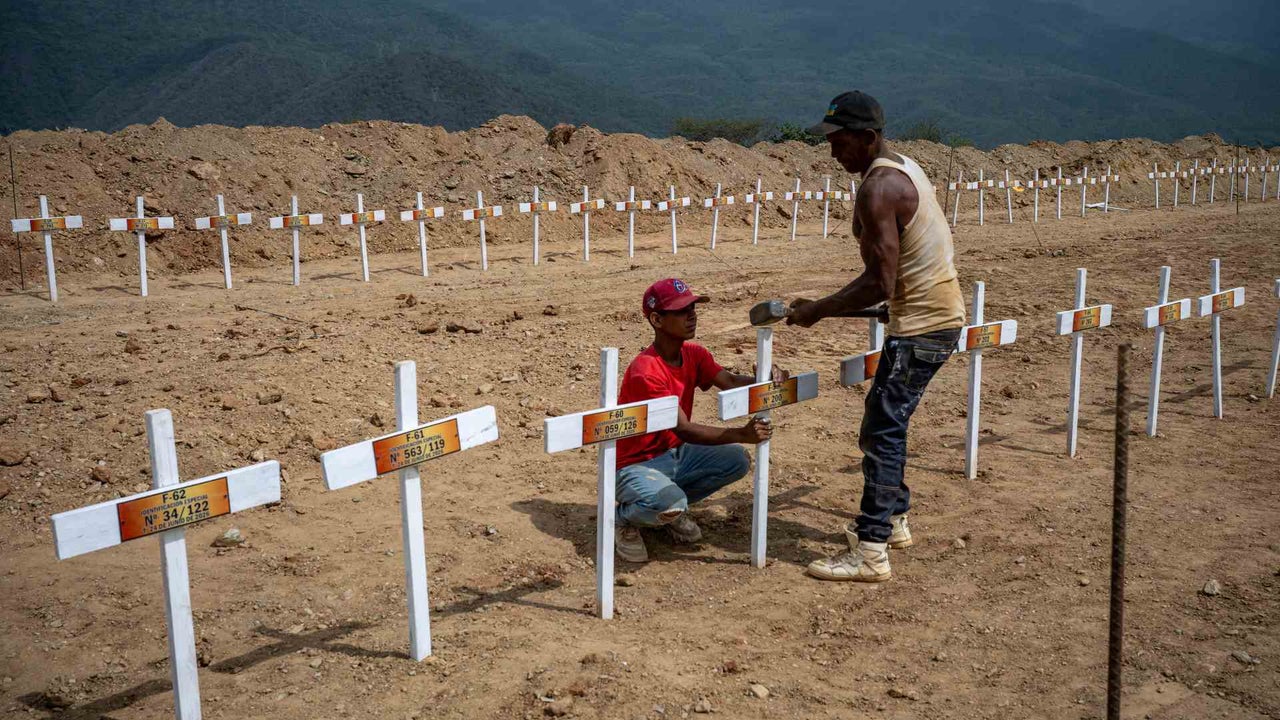 Dolorosa imagen: decenas de ataúdes alineados en cementerio improvisado para víctimas no identificadas de los terremotos en Venezuela | NTN24.COM