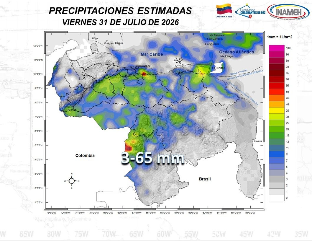 Inameh prevé llegada de la onda tropical 32 a Venezuela este #31Jul