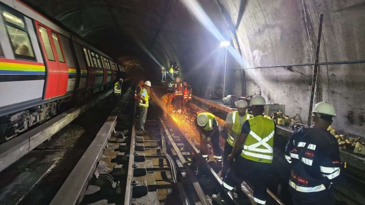 Ejecutaron sustitución de rieles en el Metro de Los Teques