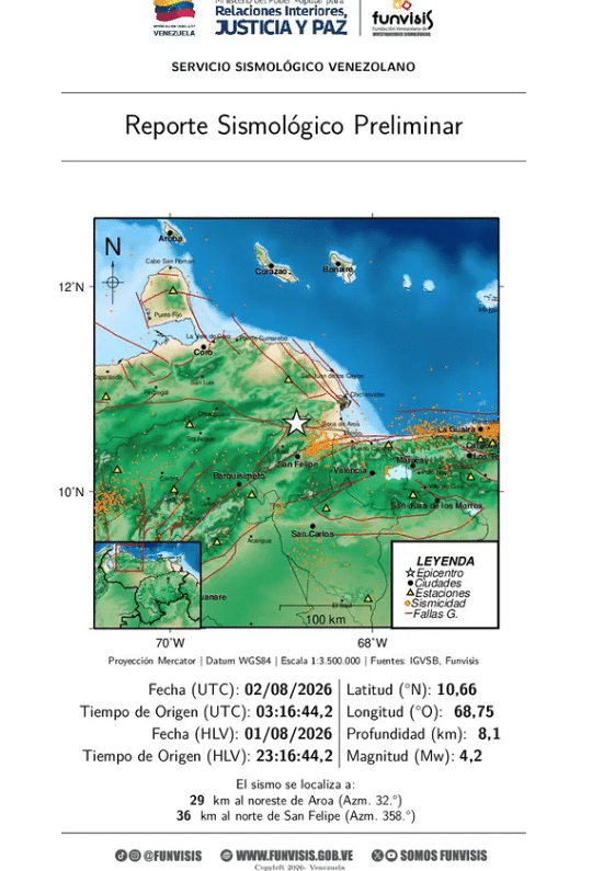 Temblor de 4.2 se sintió en el Centroccidente de Venezuela – Efecto Cocuyo