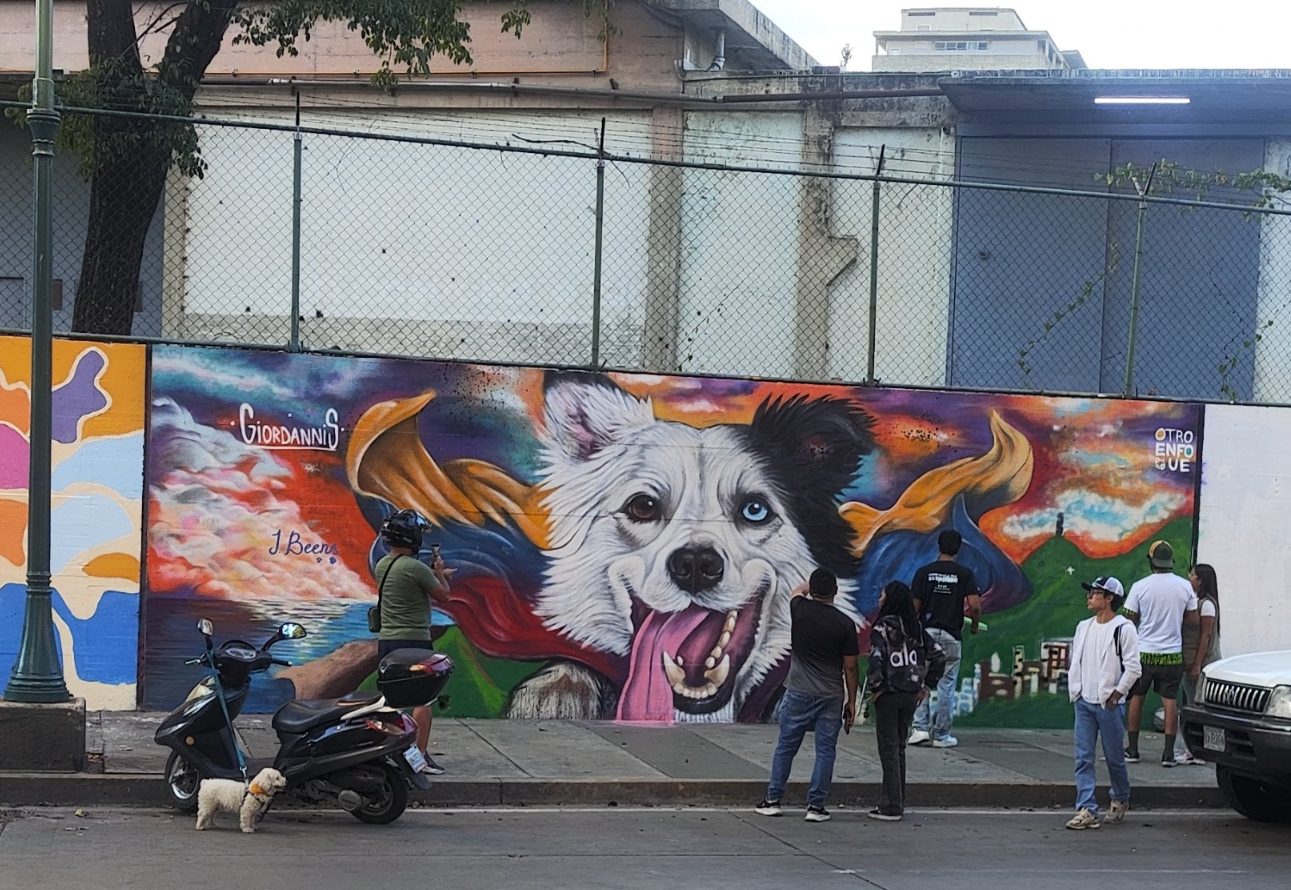 Artista restituyó mural en honor al perro rescatista Tsunami tras ataque vandálico (VIDEO)