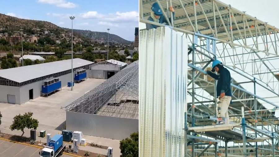 Delcy Rodríguez presenta el avance en la construcción del terminal aeroportuario temporal en Maiquetía (+Video)