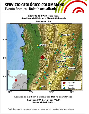 Sismo de magnitud 7.4 sacude a Colombia este 10Ago < El Informador Venezuela