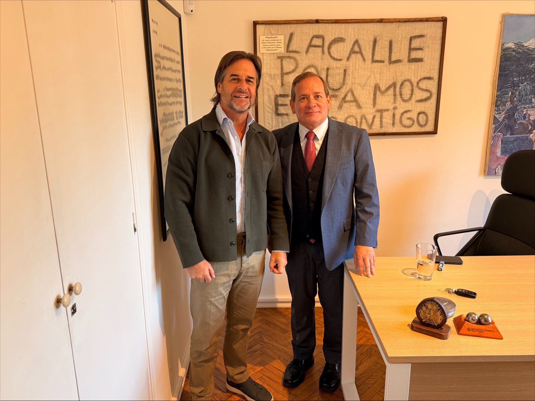 Juan Pablo Guanipa conversó con Luis Lacalle Pou sobre el futuro de Venezuela