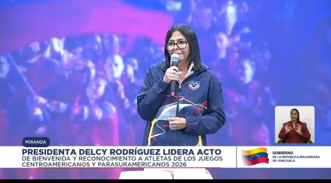 Delcy Rodríguez recibió a los atletas venezolanos que compitieron en Santo Domingo y Valledupar 2026