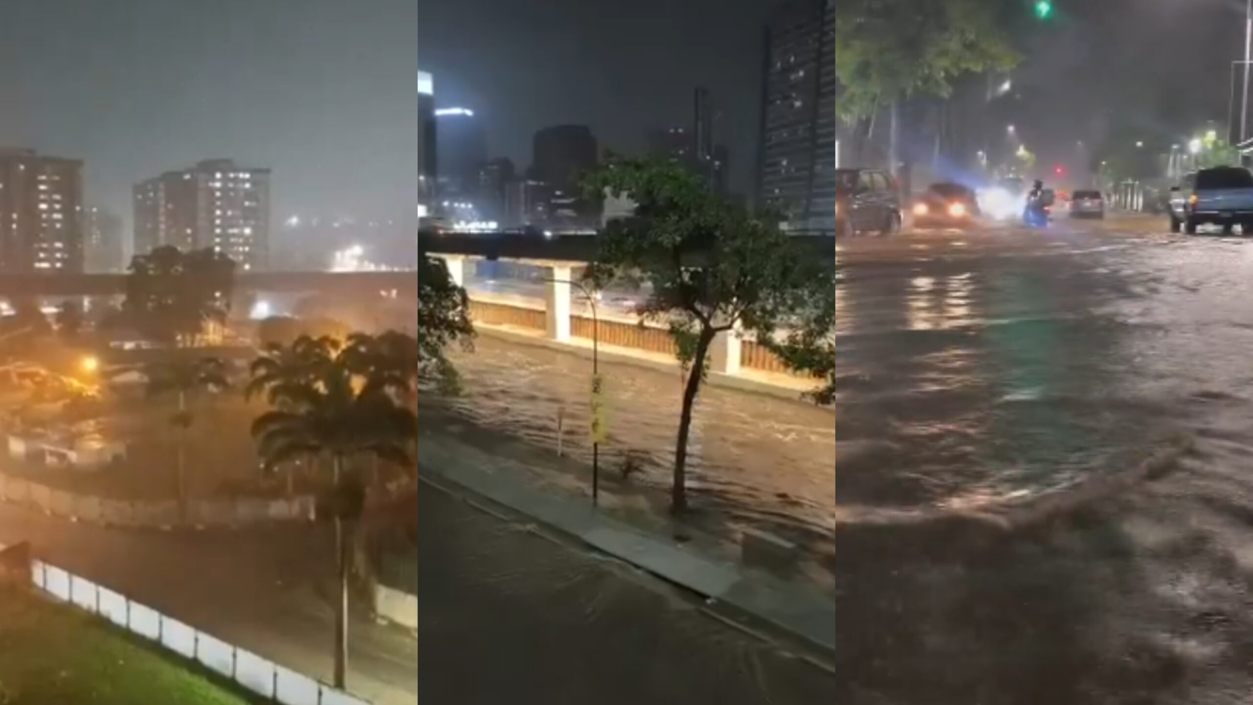 (+Videos) Tormenta nocturna provocó anegaciones y alerta preventiva en la Gran Caracas