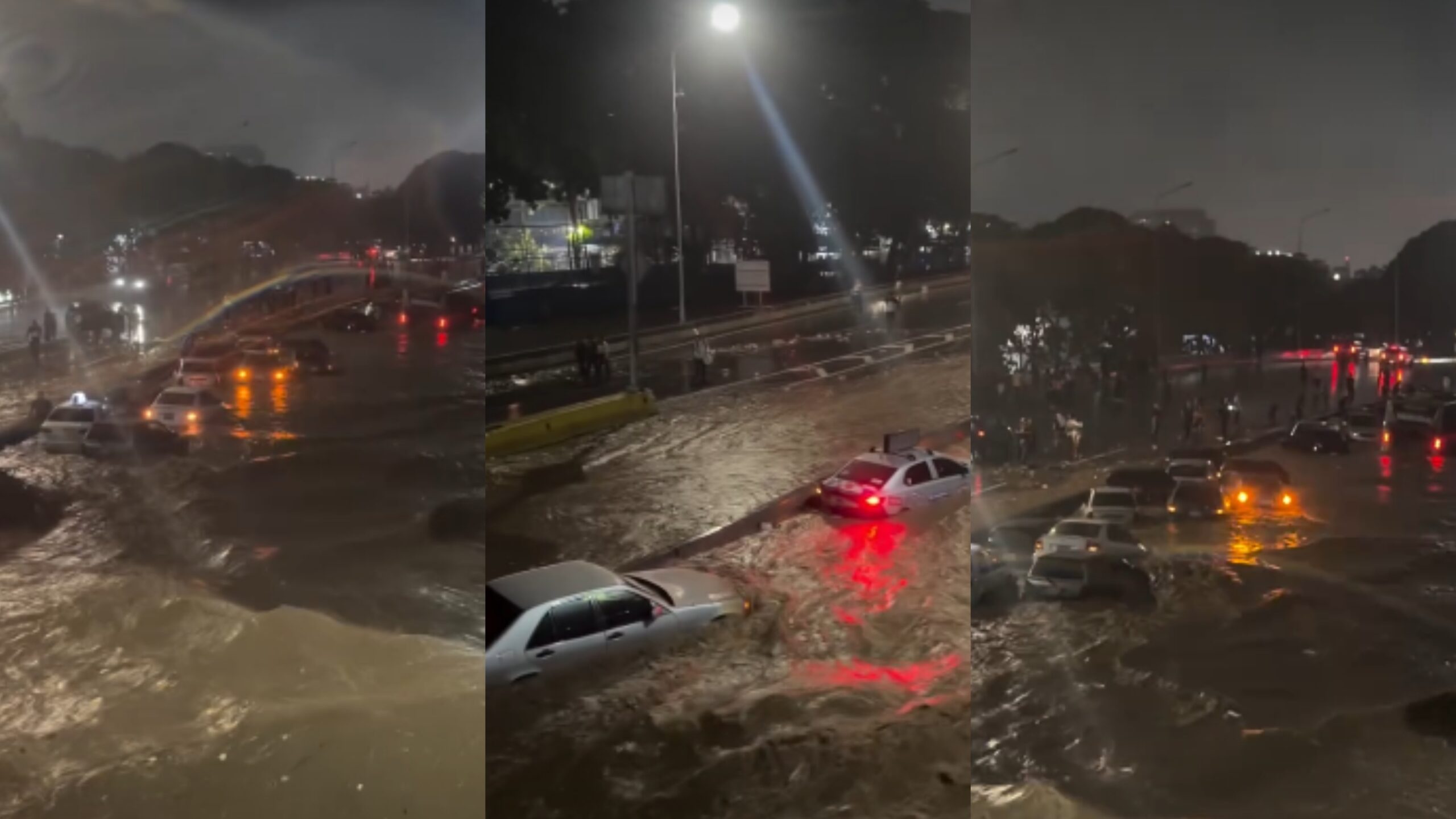 Colapso en la autopista Valle‑Coche por lluvias la noche de este sábado