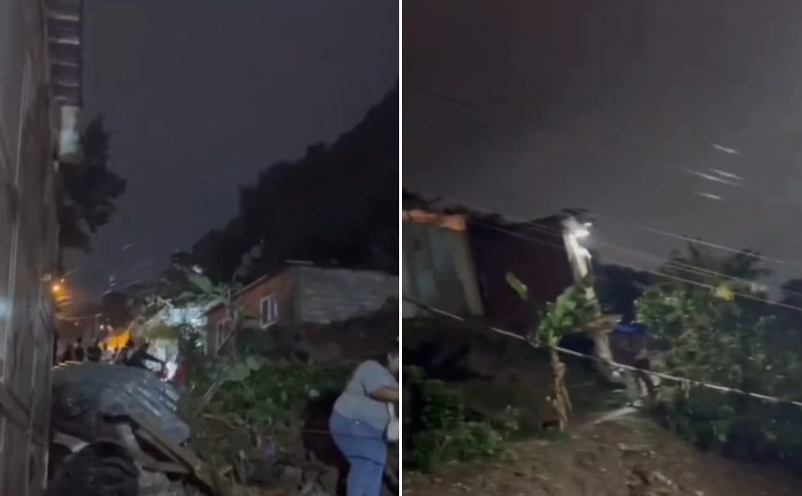 VIDEO: dos casas colapsaron en La Vega durante las intensas lluvias en Caracas