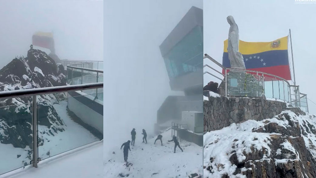 Nevó este domingo en el Pico Espejo de Mérida ‎