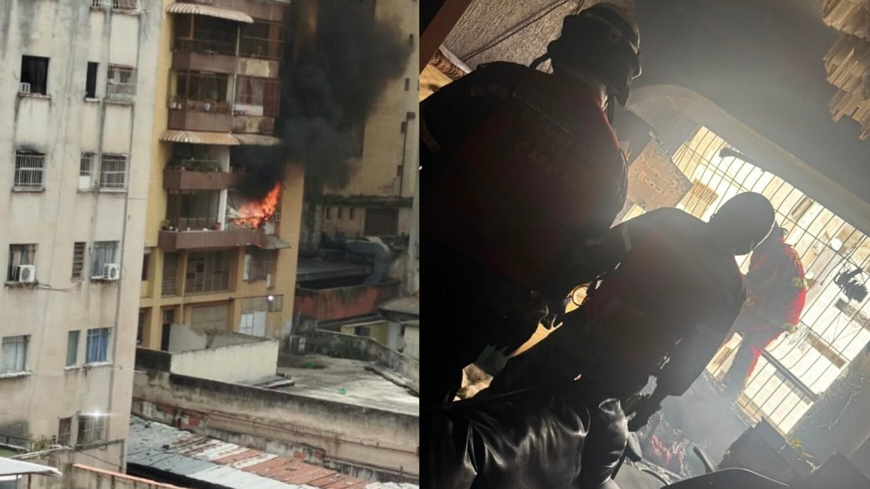 Bomberos sofocan incendio en apartamento de La Candelaria en Caracas