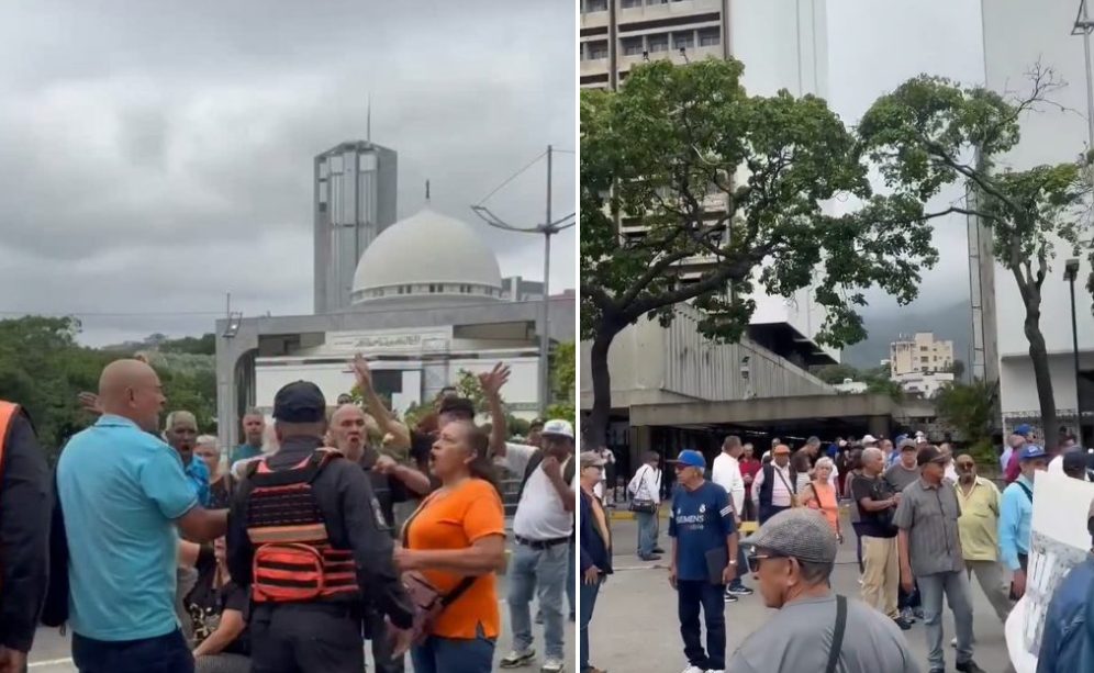 Jubilados y pensionados de Cantv trancaron avenida en Caracas para reclamar reivindicaciones