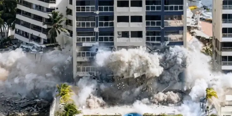 Autoridades implosionan la sexta estructura en riesgo en La Guaira (+Video)
