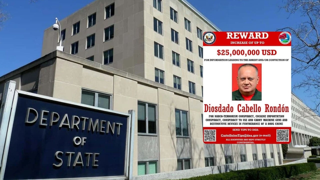 Pese a certificación al régimen de Delcy Rodríguez, EE. UU. ratifica ofertas de recompensa por el Cartel de los Soles y Diosdado Cabello, por quien ofrece US$25 millones | NTN24.COM