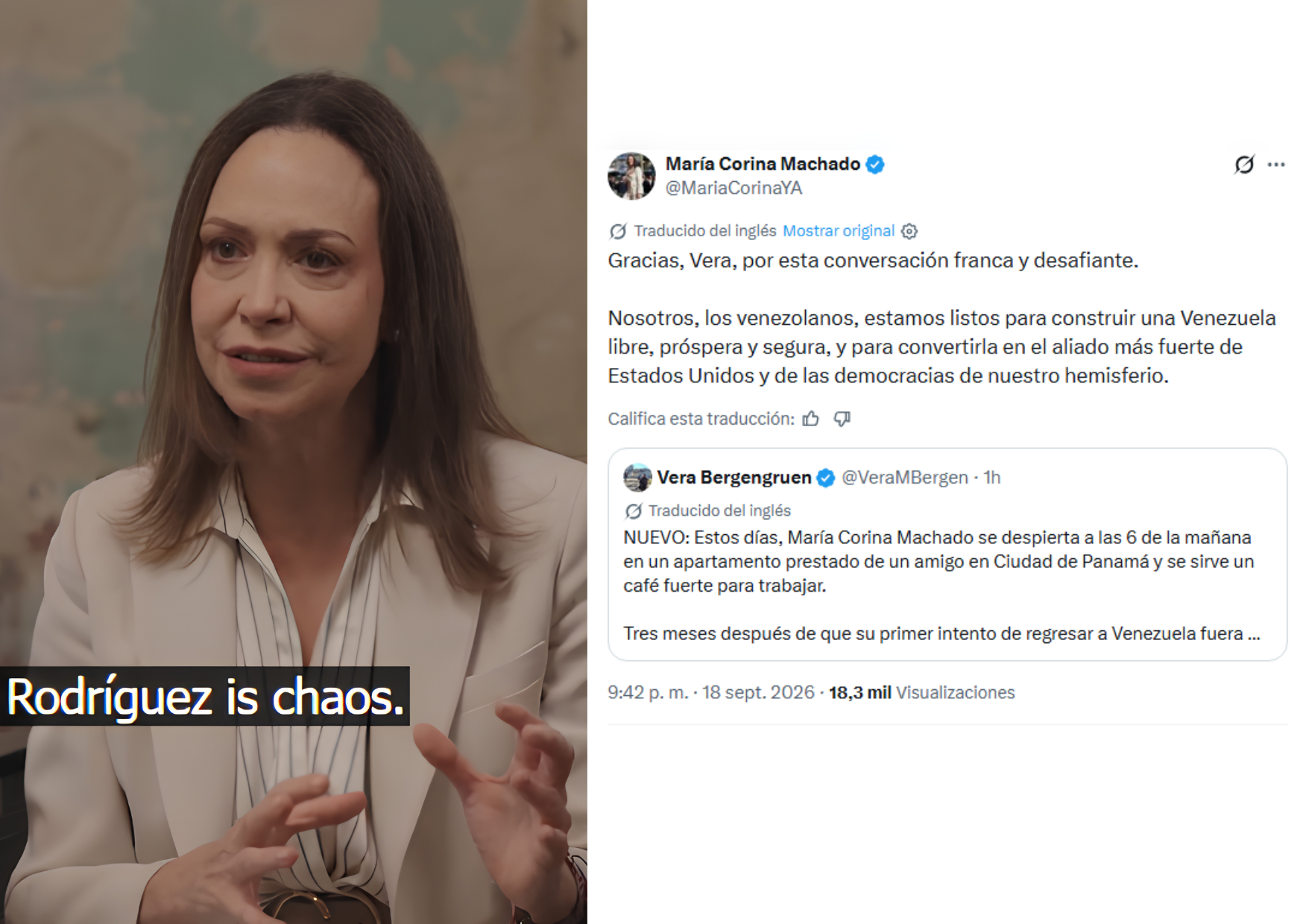 María Corina Machado en el WSJ: “Mi presencia en Venezuela no es un desafío”