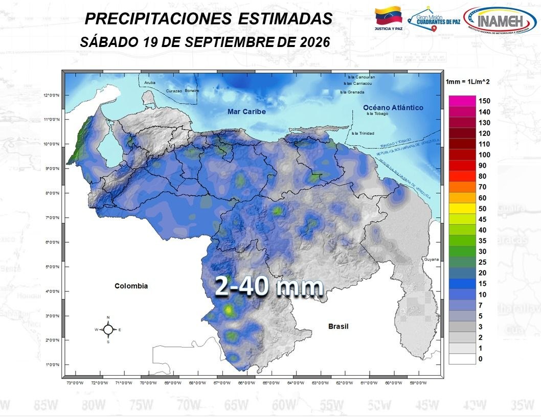 Venezuela amaneció con lluvias y descargas eléctricas en varias regiones este #19Sep