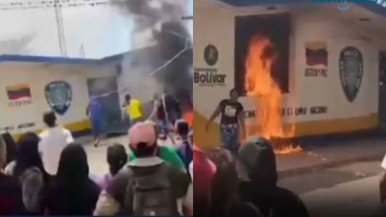 Habitantes de El Manteco quemaron un comando policial para intentar linchar a señalado del asesinato de un niño en Bolívar, Venezuela | NTN24.COM