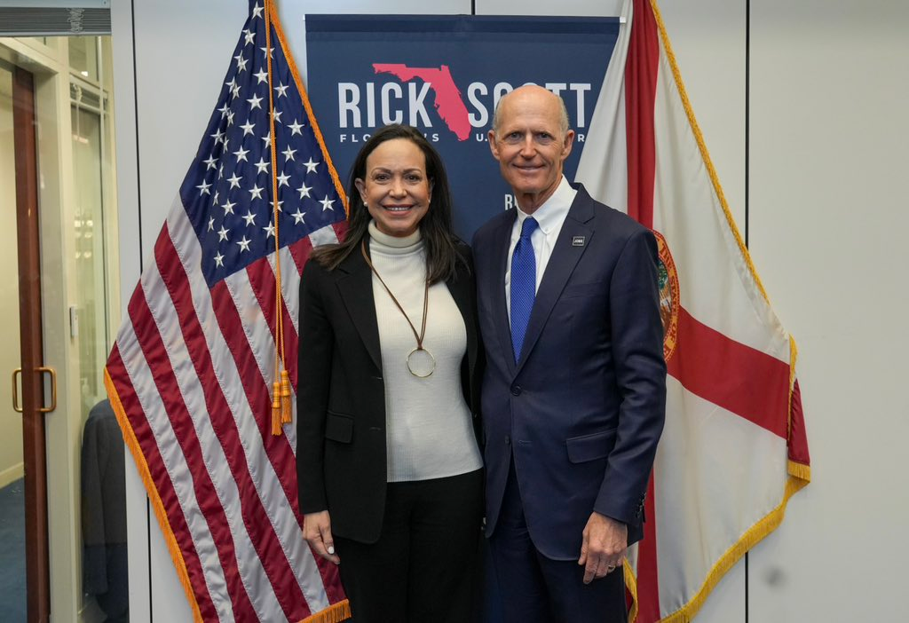 Senador Rick Scott pide el regreso de María Corina Machado a Venezuela