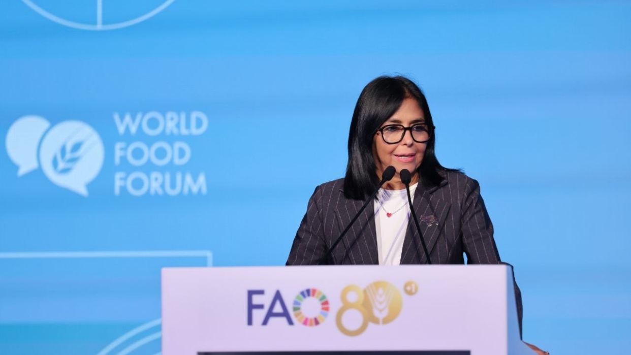 Delcy Rodríguez anuncia desde la FAO