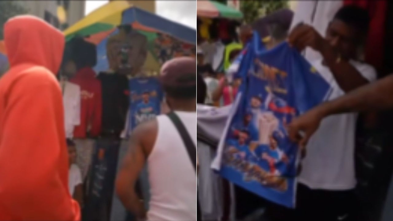 Estrella del béisbol sorprende a vendedor ambulante en Caracas al comprar una camiseta con su rostro | NTN24.COM